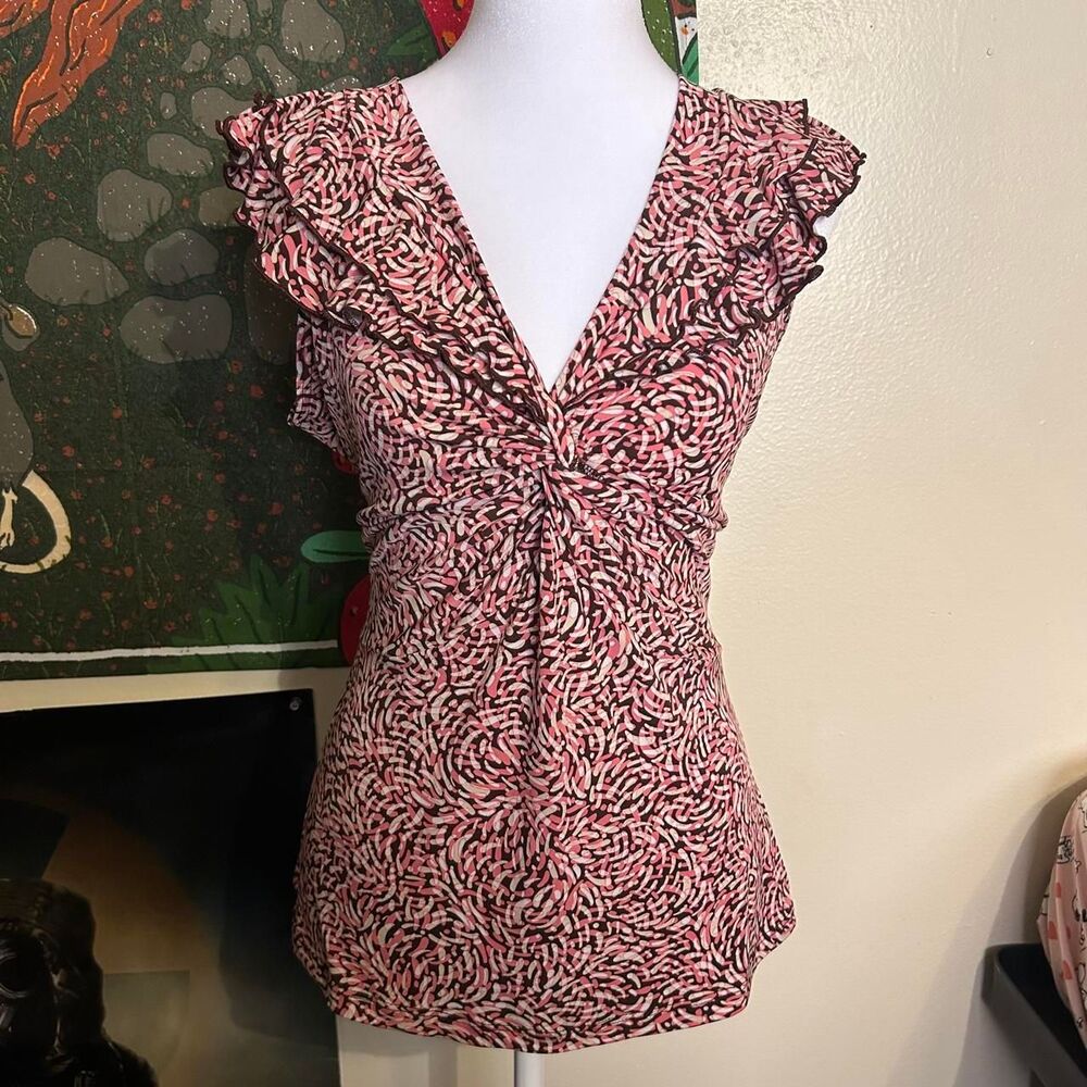 Women's Pink and Brown Blouse